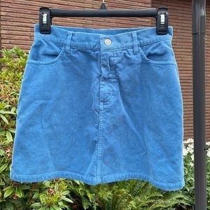 Brandy baby blue corduroy skirt, size Small